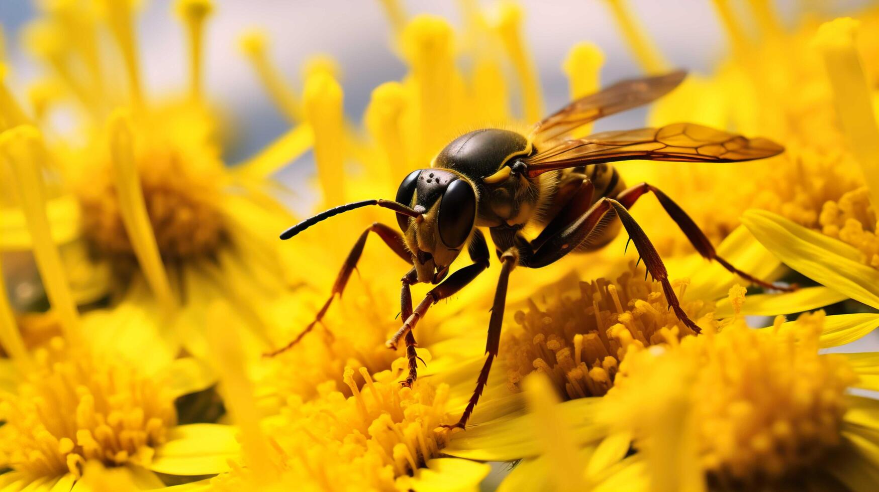 Close-up of insect on yellow flower,Steiermark,Austria , Generate AI photo