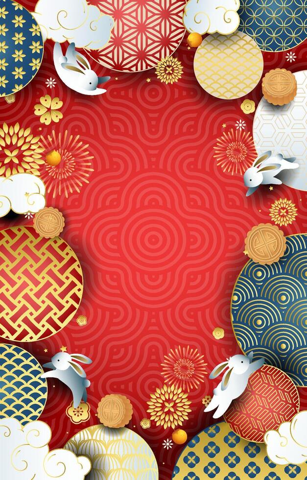 Happy Mid Autumn Festival background vector