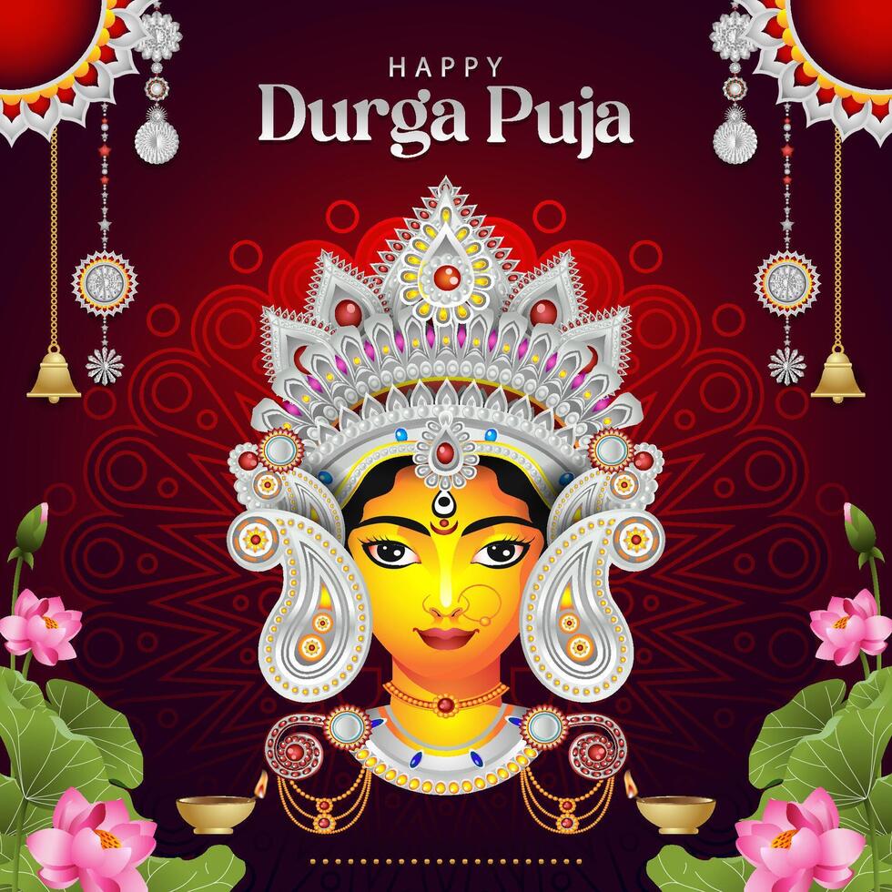 Happy Durga Puja background vector