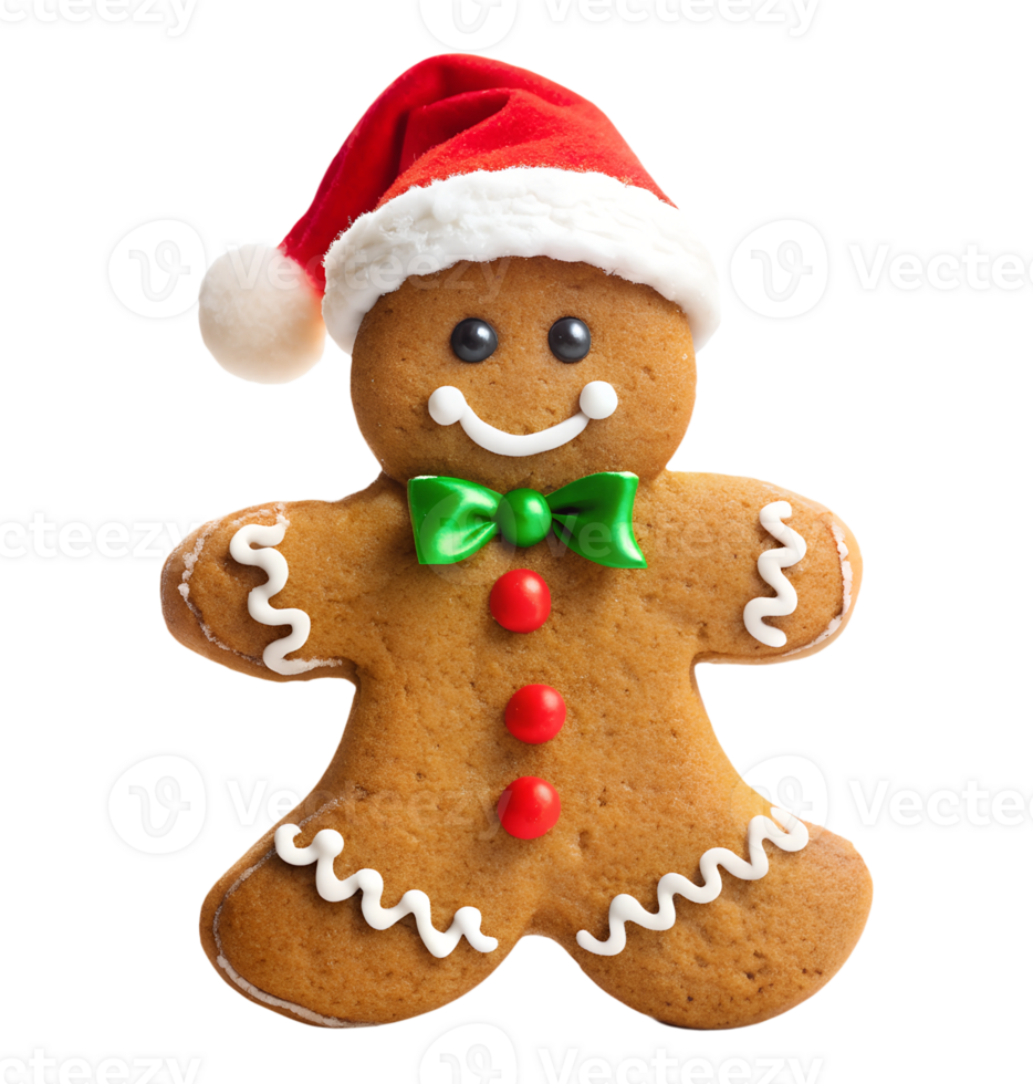Christmas gingerbread man for winter decorations on a transparent background png