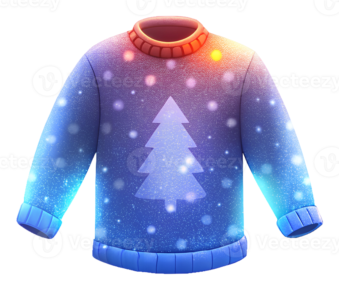 Illustration of a sweater with winter snowflake patterns for comfortable celebrations png