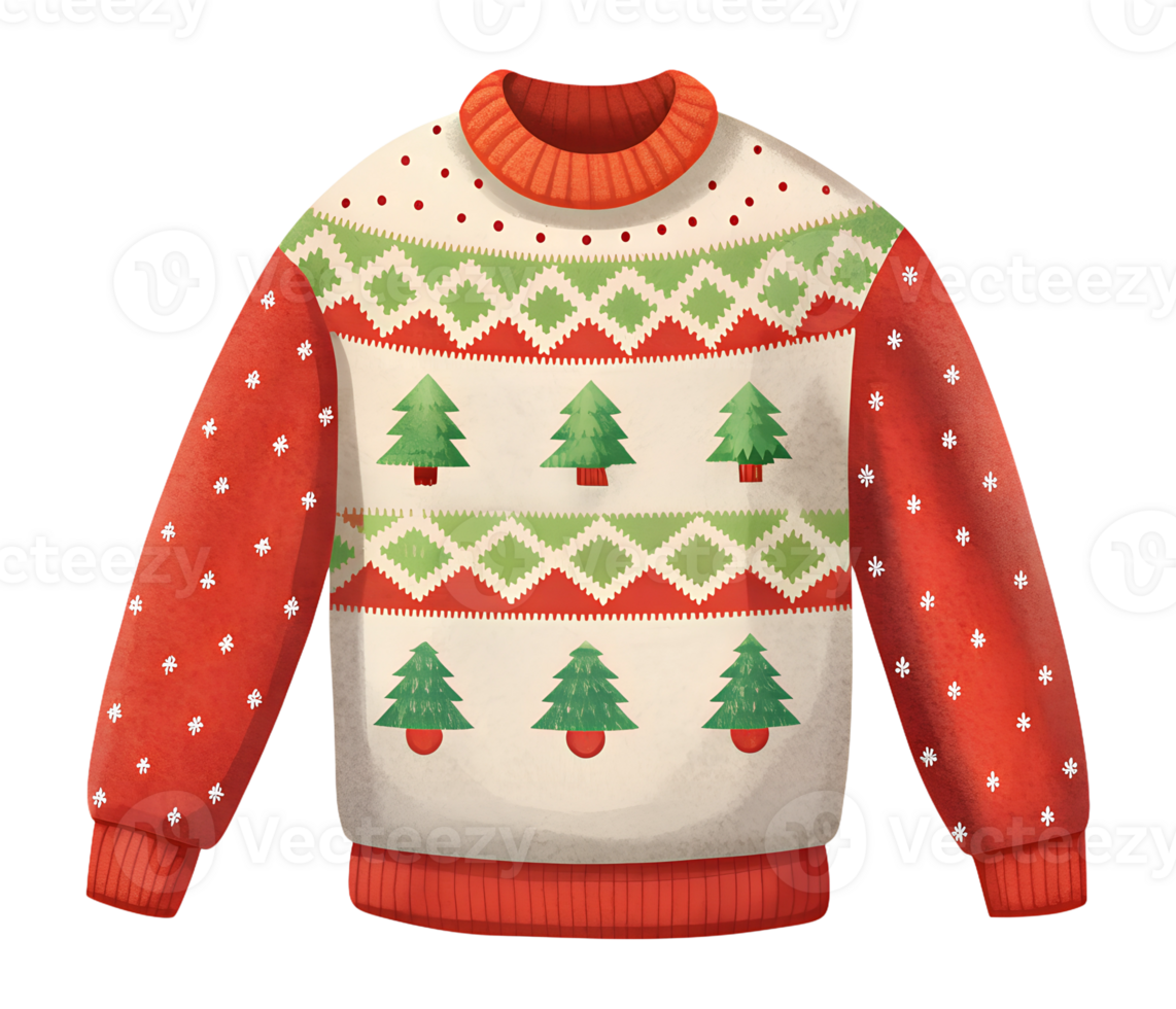 Illustration of an elegant Christmas sweater with winter snowflakes for the holiday season png