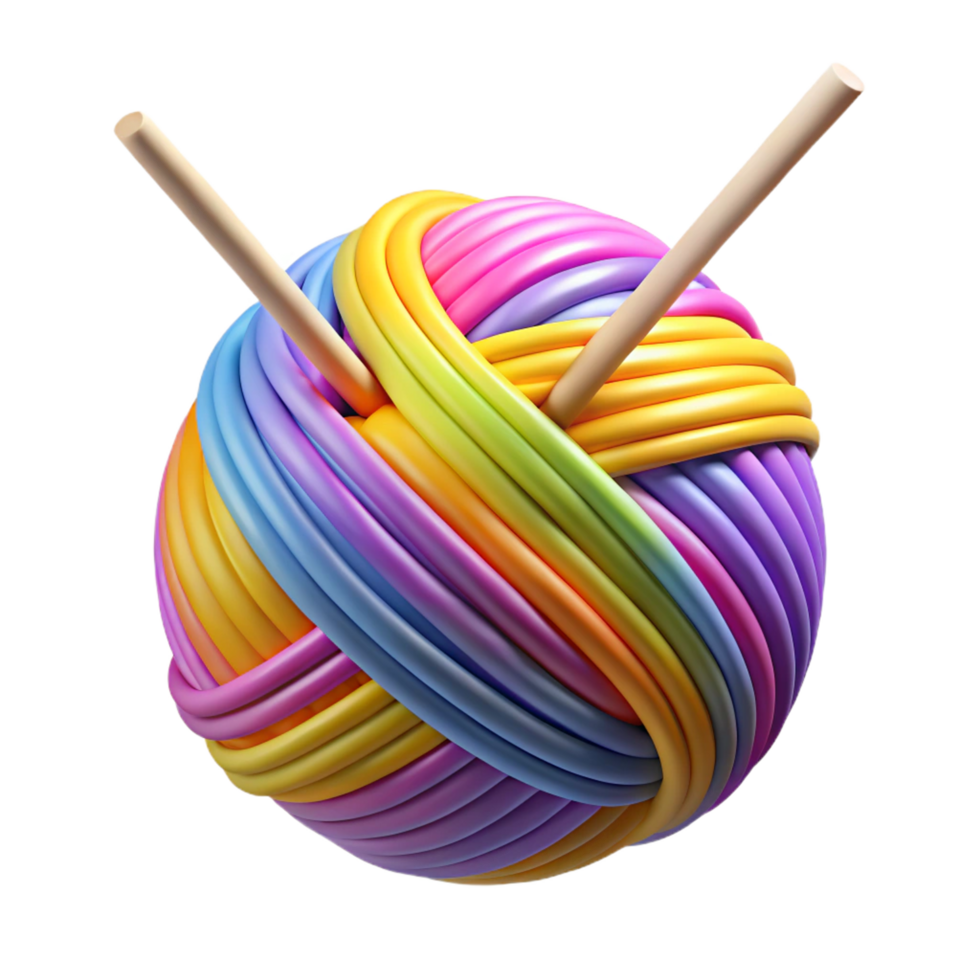 Knitting Needle Set with Colorful Yarn png