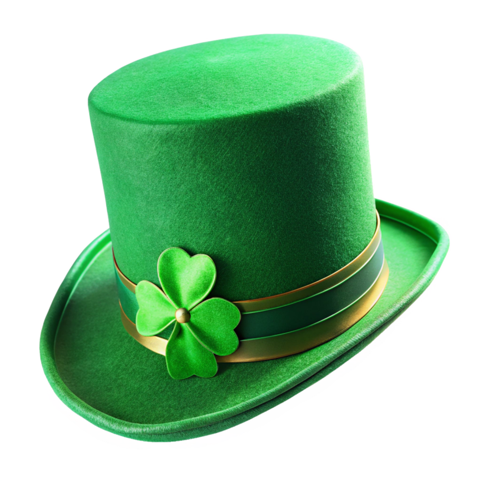 Shamrock-Decorated Leprechaun Hat png