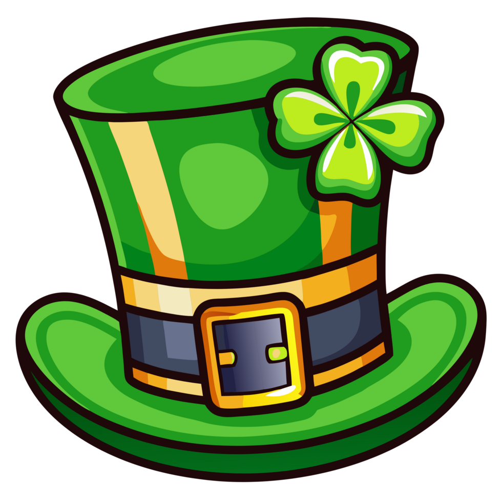 Green Hat with Shamrock for St. Patrick Day Festivities png