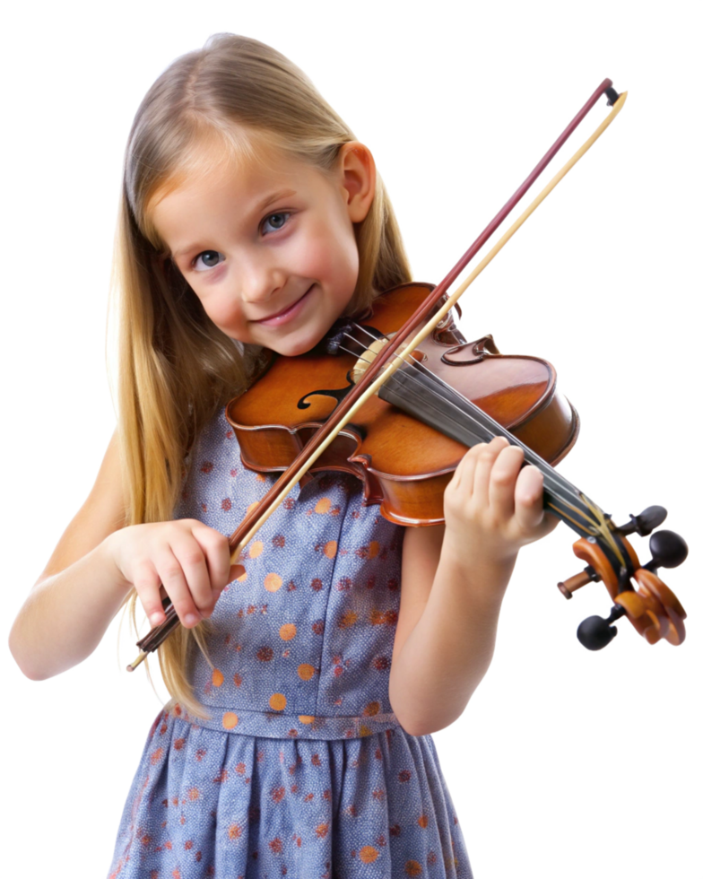 Girl with Violin in Hand png