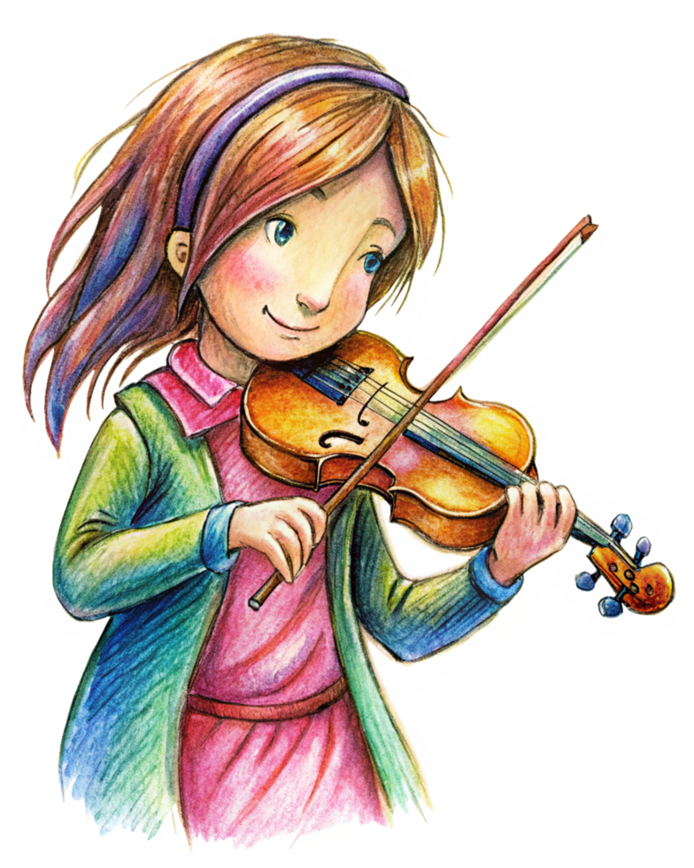 Girl Bowing Violin Gracefully png