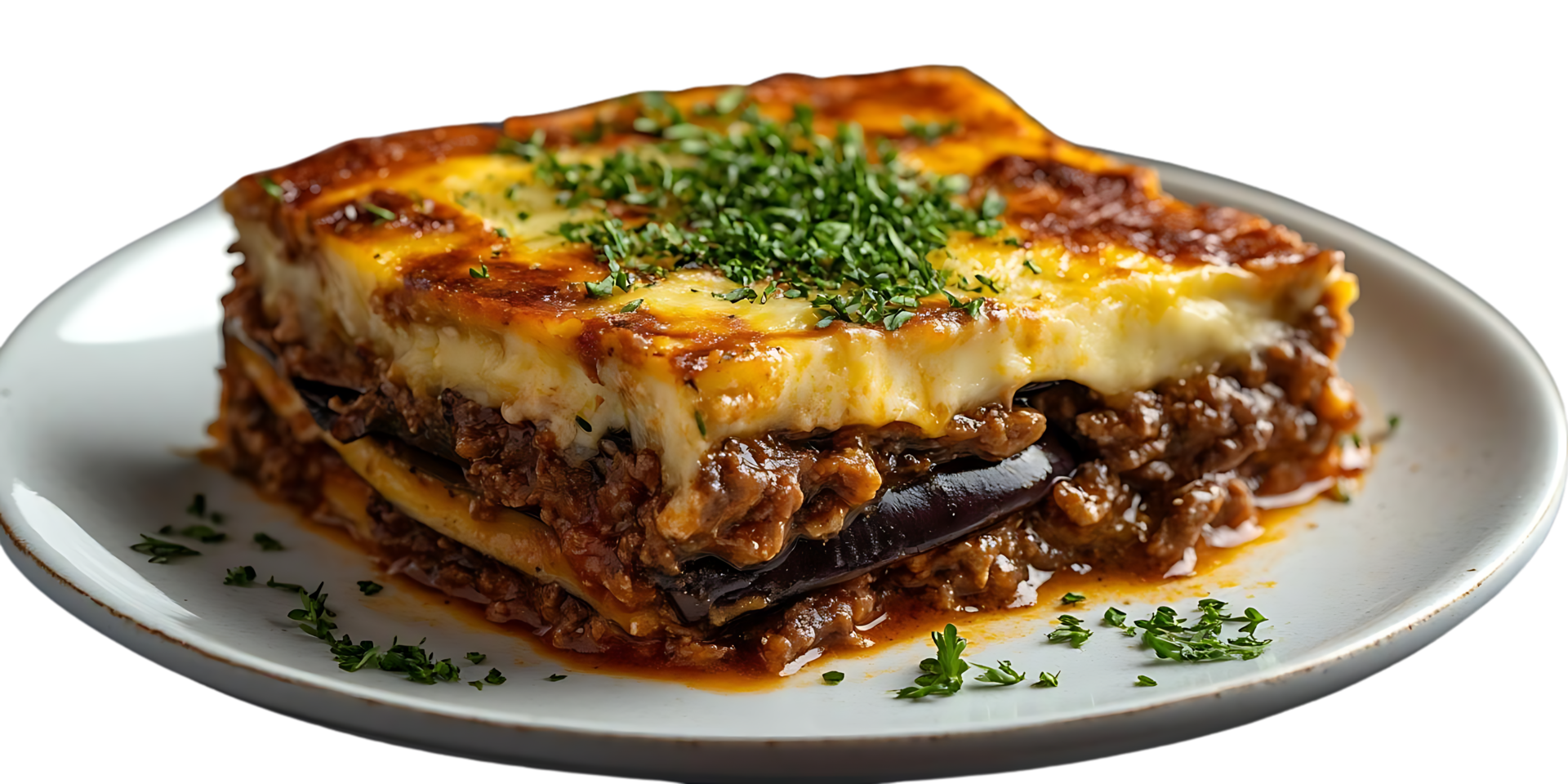 Delicious Homemade Greek Moussaka with Creamy Bchamel Sauce, Served on ...