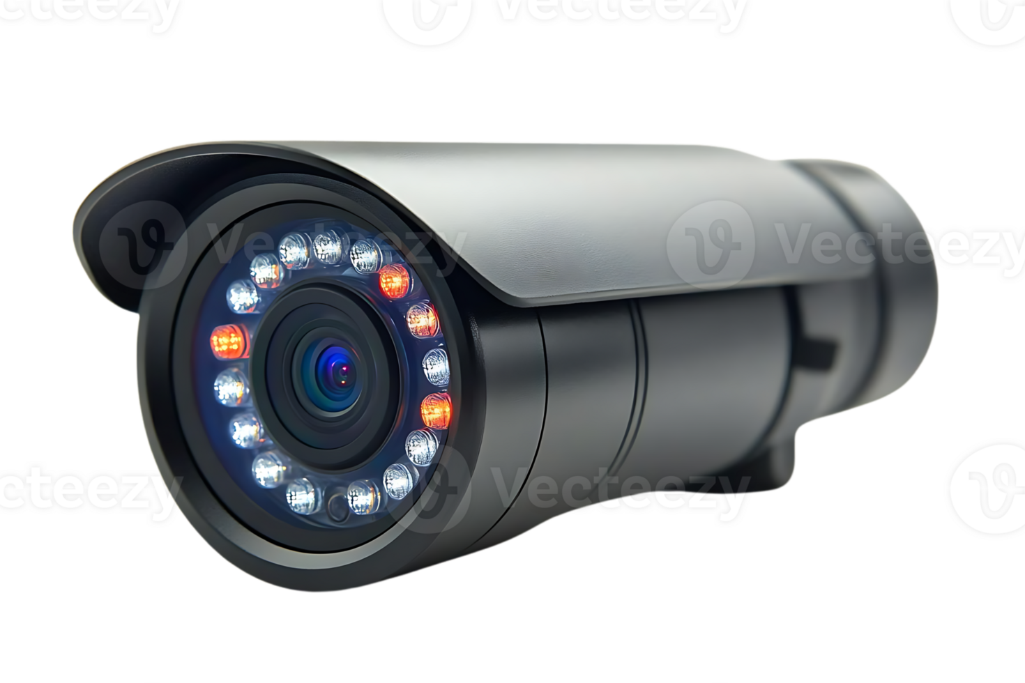 Security Camera with Infrared LEDs, Providing 247 Surveillance and Clear Night Vision, Transparent Background png