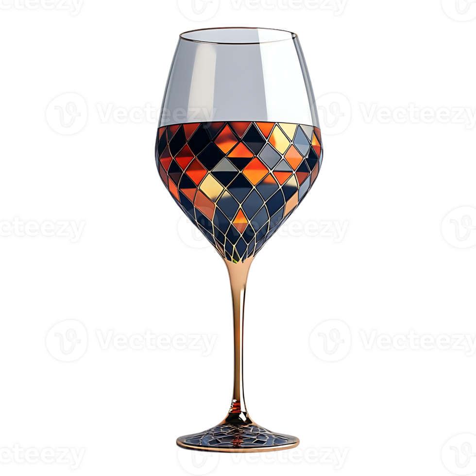 Geometric Wine Glass with a Transparent Background A Stunning and Unique Design for Any Occasion png