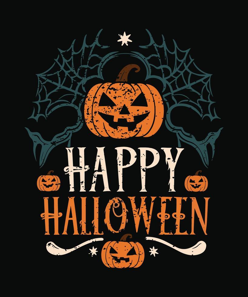 Happy helloween typography t shirt design vector
