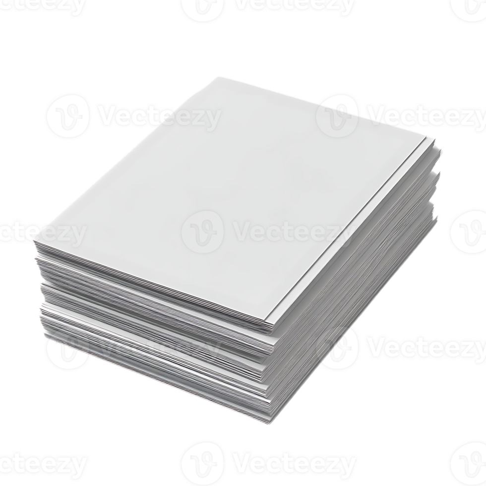 Stack of White Paper with Transparent Background A Clean and Crisp Presentation of Blank Sheets for Design and Mockups png
