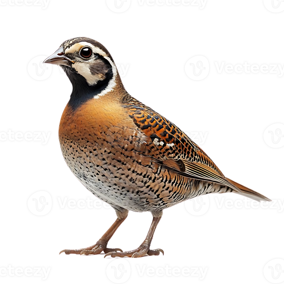 A Striking Bird with a Transparent Background The Brown Quail Stands Out Against a Black Background png
