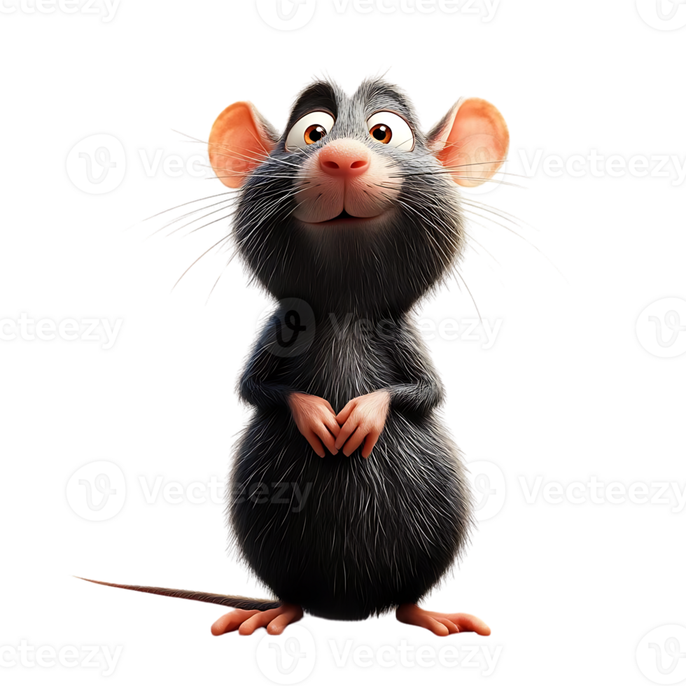 Adorable Rat with a Transparent Background A Delightful Image for Your Projects png