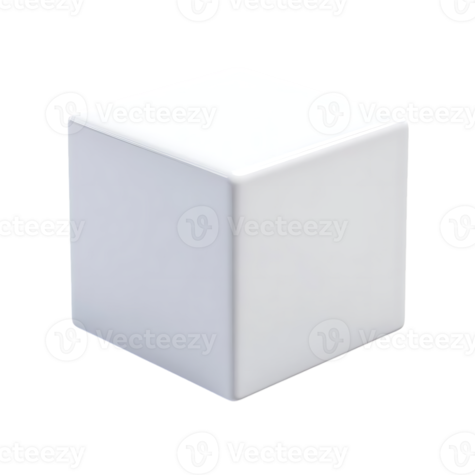 White Cube with Transparent Background A Perfect Mockup for Product Displays and Designs png