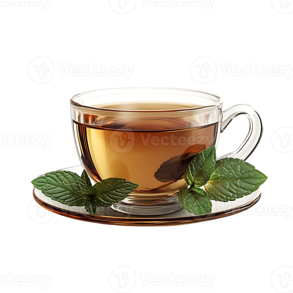 Refreshing Mint Tea with a Transparent Background Perfect for a Relaxing Moment, Enjoy the Flavor with a Clear View. png