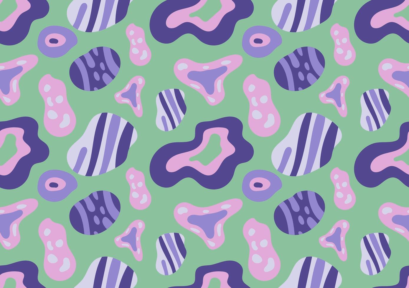 Abstract purple, pink and green art seamless pattern on a white background. For cards, frames, posters, book covers, textiles, wallpaper, wrapping and fabric. vector