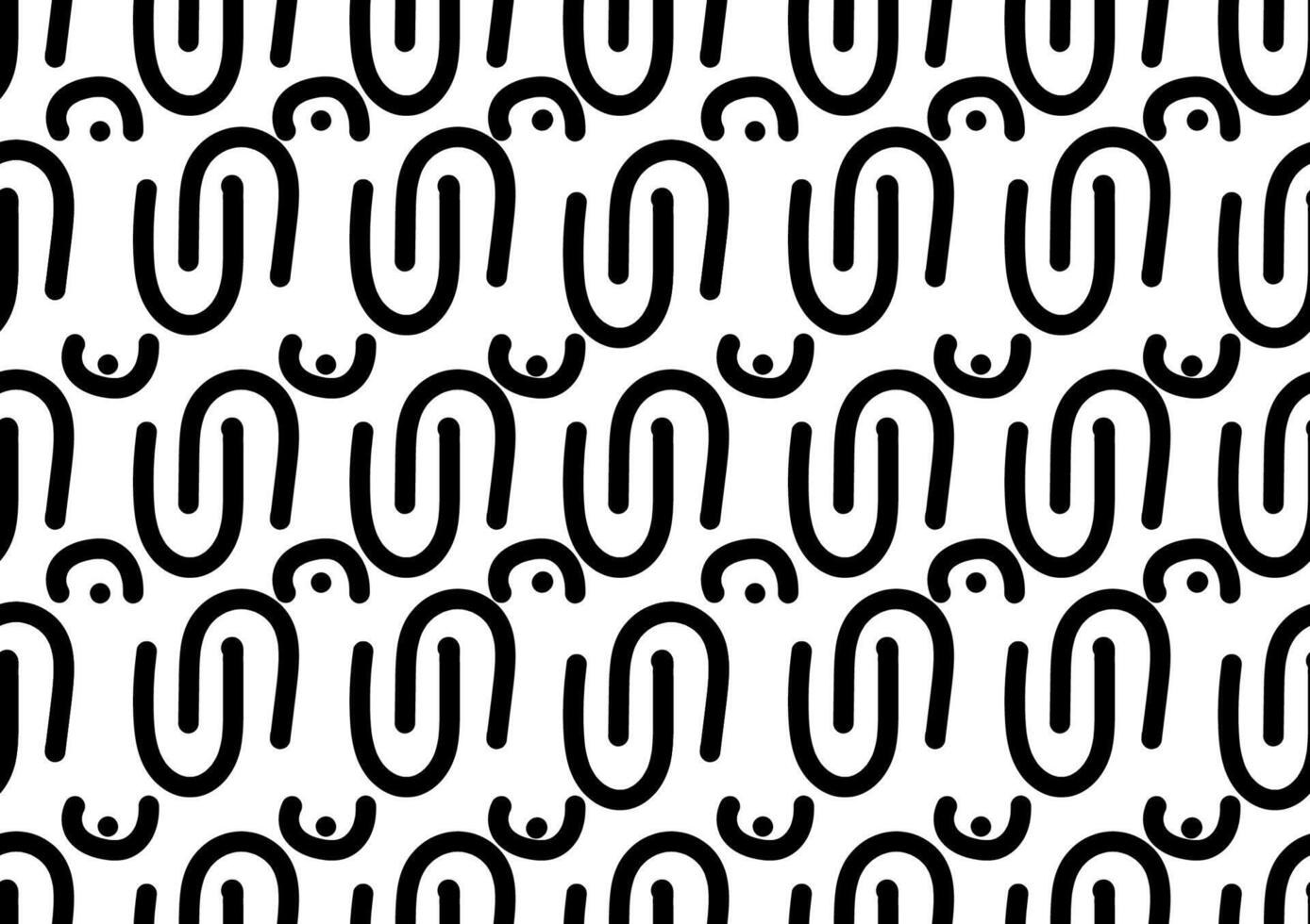 Abstract black and white line doodle art seamless pattern on a white background. For cards, frames, posters, book covers, textiles, wallpaper, wrapping and fabric. vector
