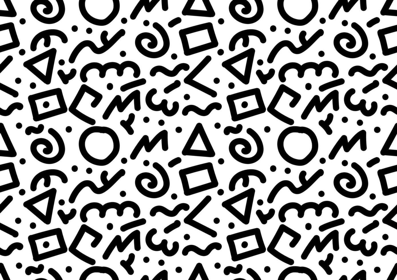 line doodle seamless pattern vector
