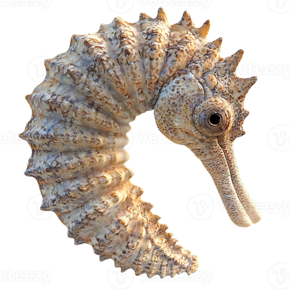 Sea Horse with Transparent Background A Detailed Look at the Intricate Anatomy of a Marine Animal, Isolated for Study png