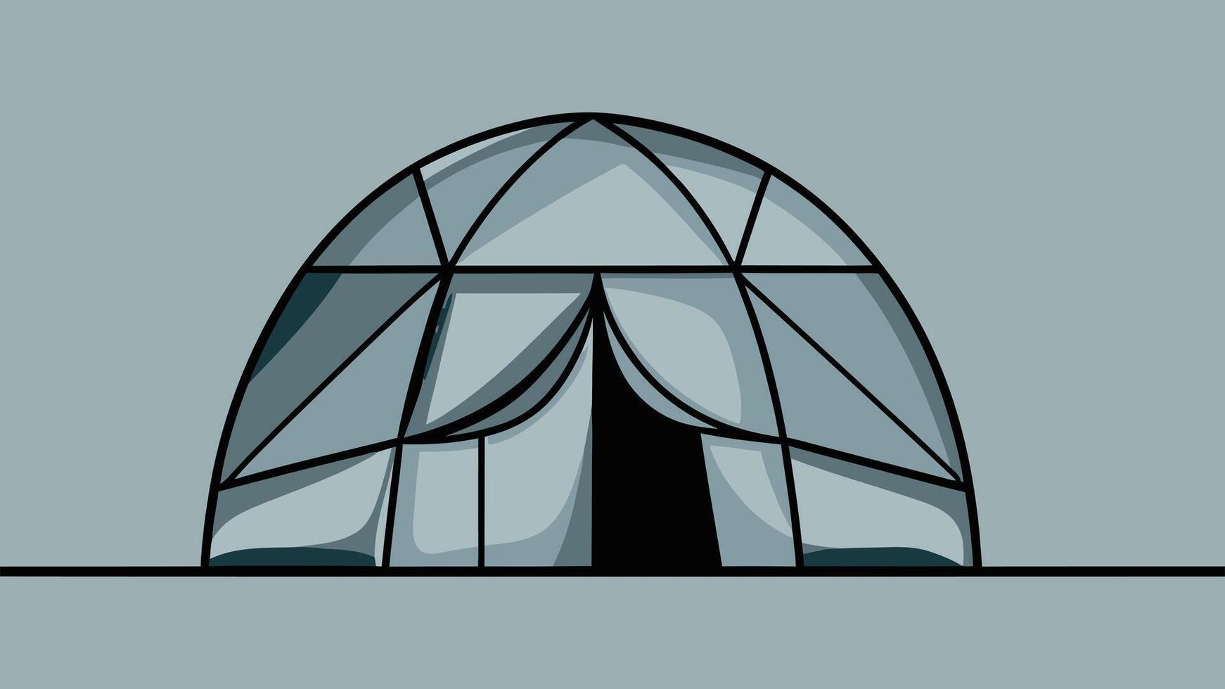 Contemporary Camping Tent Cartoon, Flat Illustration for Travel Themed Projects vector