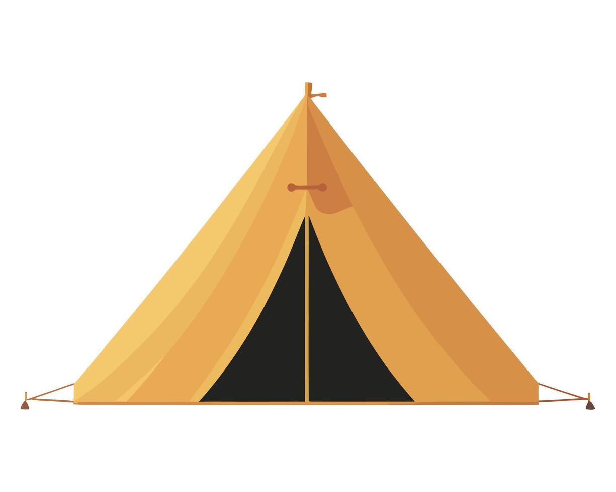 Elegant Camping Tent Illustration, Minimalist Design Isolated on White Canvas vector