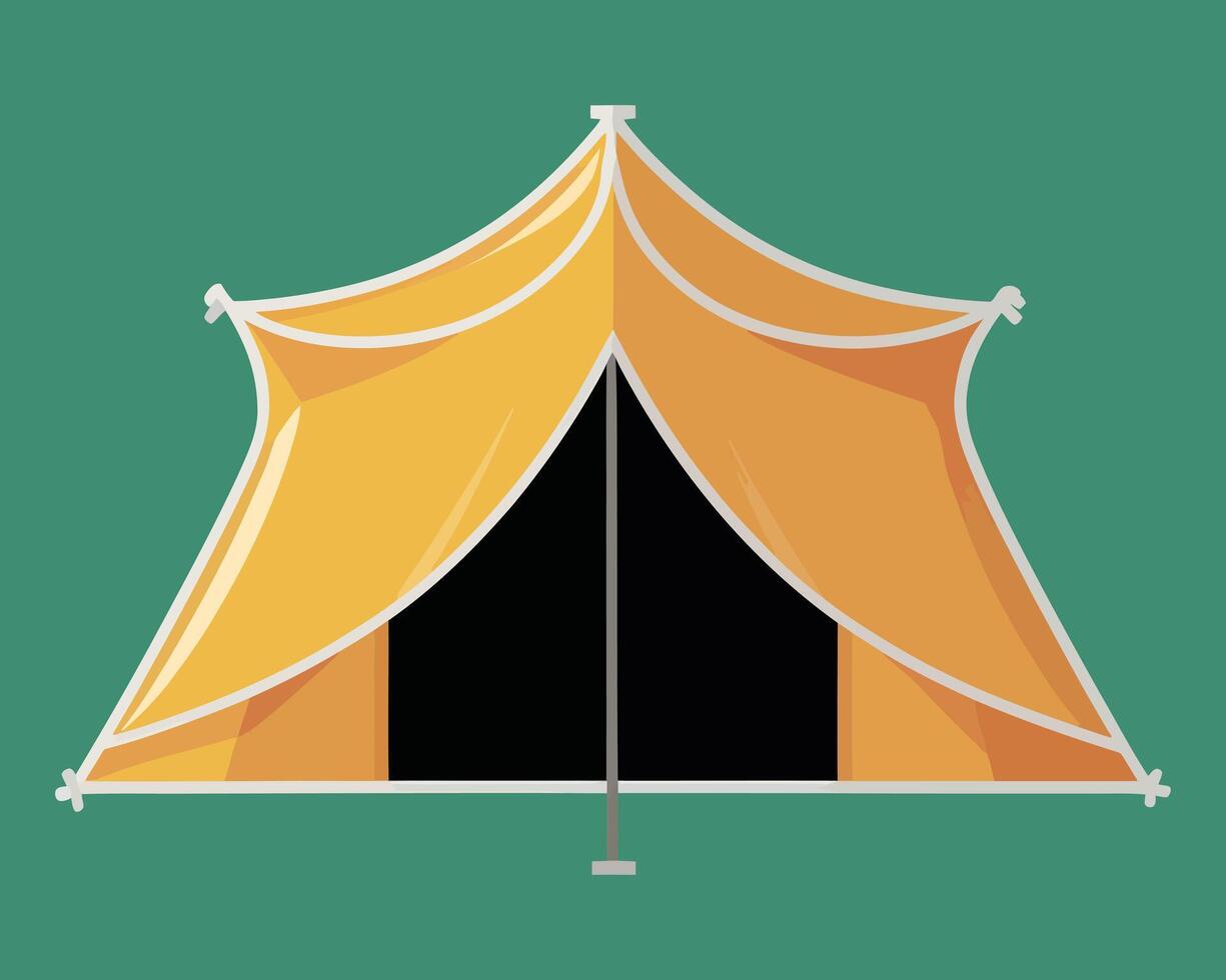 Simple Flat Illustration of a Camping Tent, Cartoon Design for Travel and Adventure vector