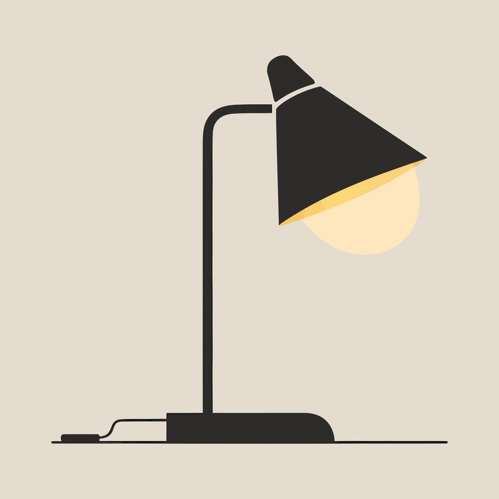 Modern Flat Table Lamp Design, Illustration Isolated for Versatile Use vector