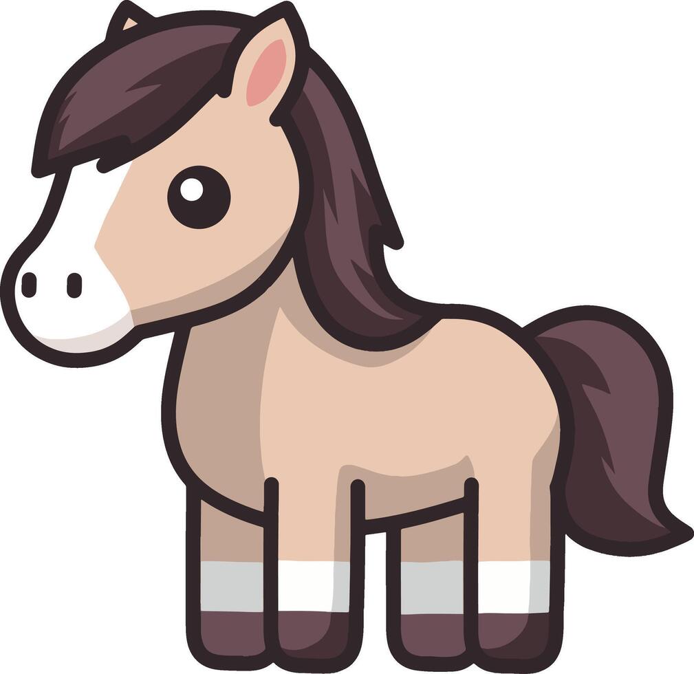 Little Horse Funny Mascot Design vector