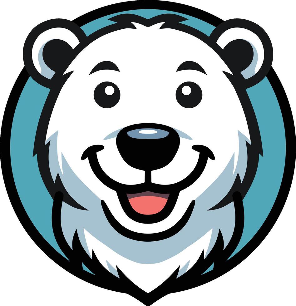 Cute Happy Polar Bear Head Mascot vector