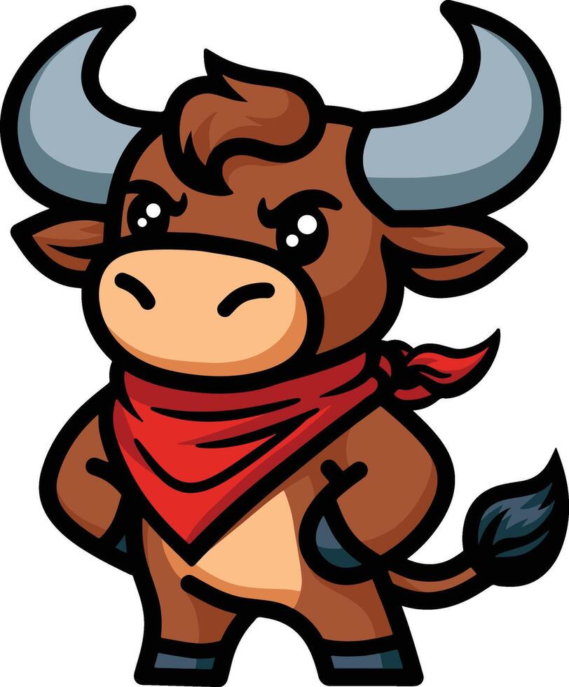 Cute Bull Cartoon Logo vector
