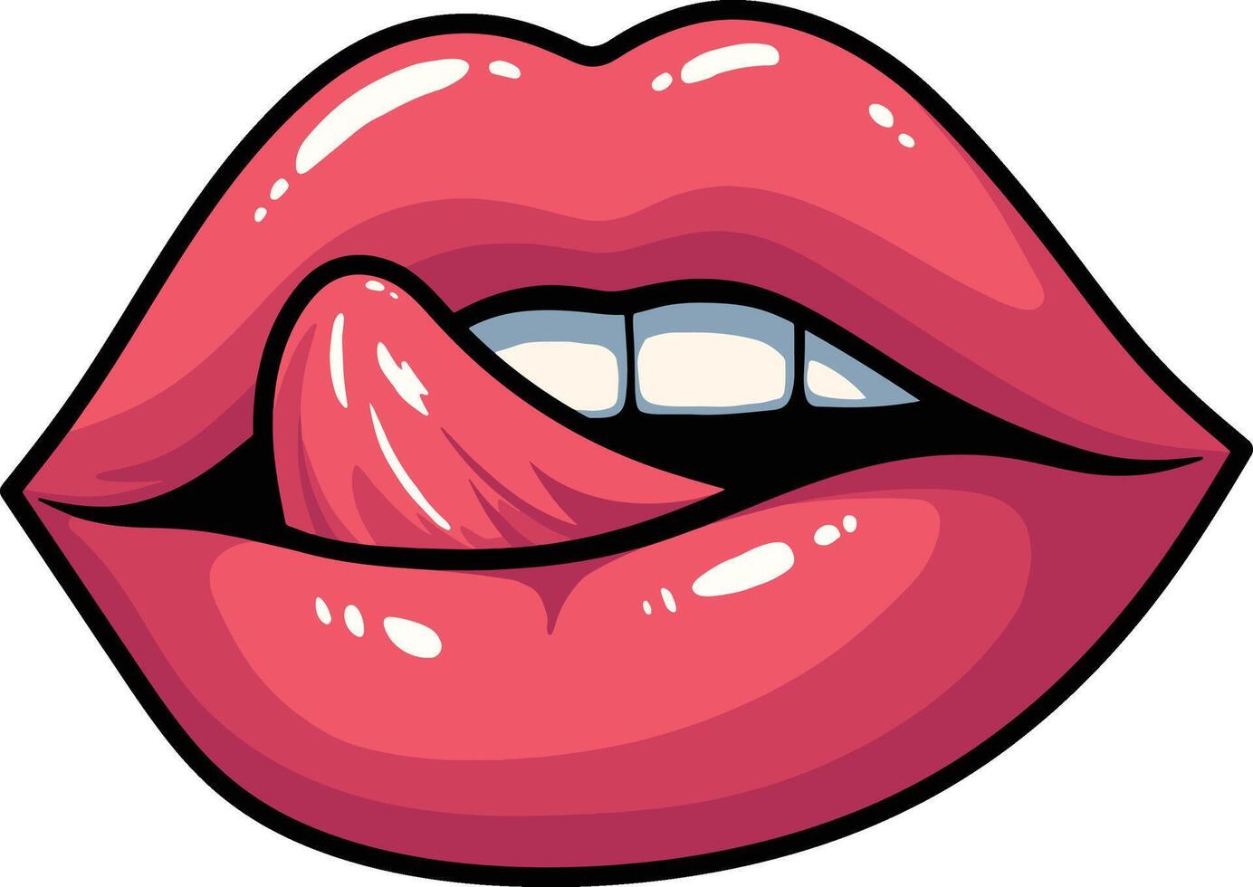 Glossy Pretty Girl Lips Illustration vector