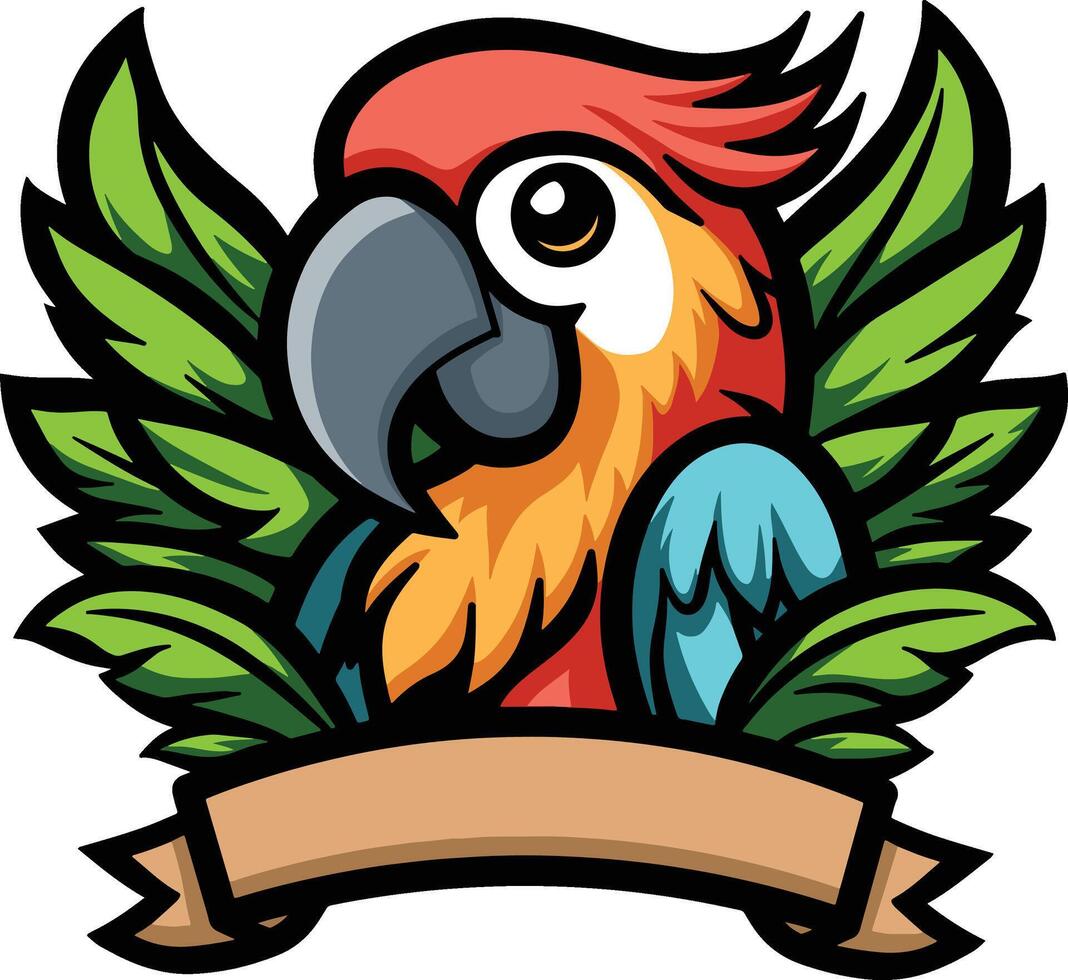 Parrot Funny Mascot Design vector