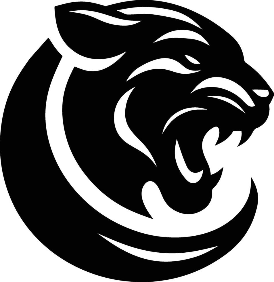 Jaguar Silhouette Head Logo Illustration vector