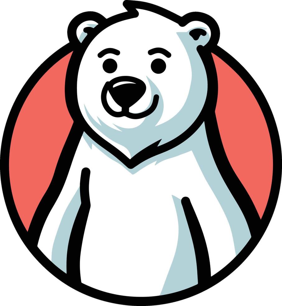 Cute Polar Bear Cartoon Logo vector