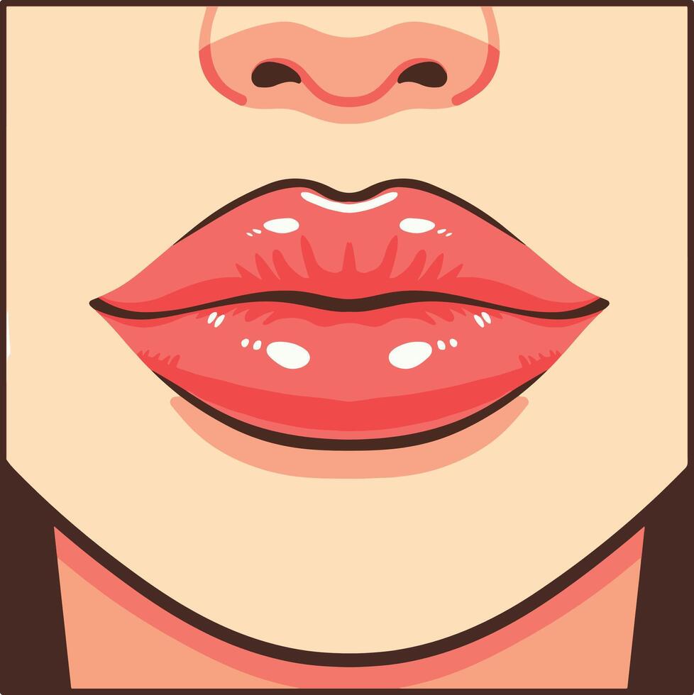 Lips Curve Cartoon Illustration vector
