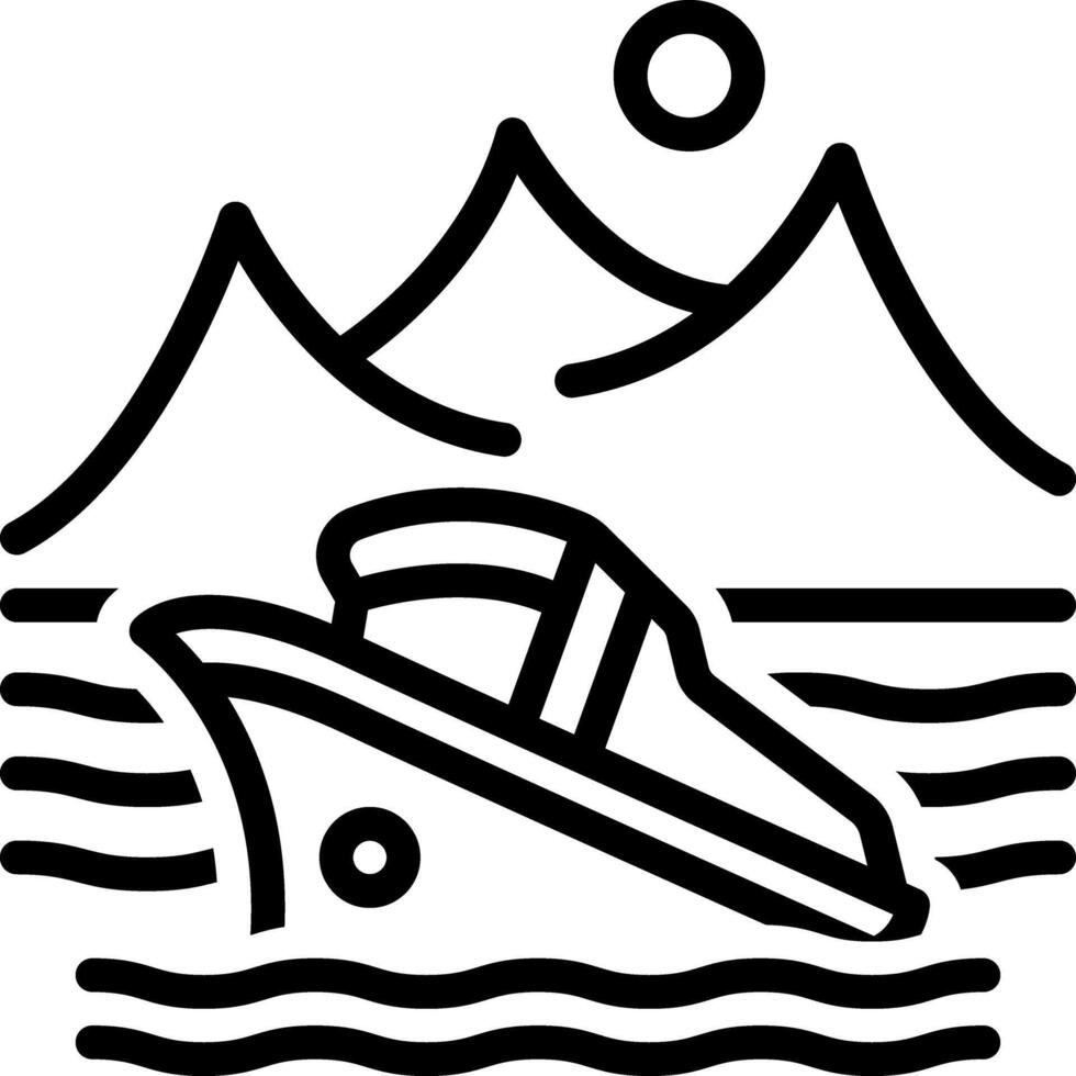Black line icon for cruise vector