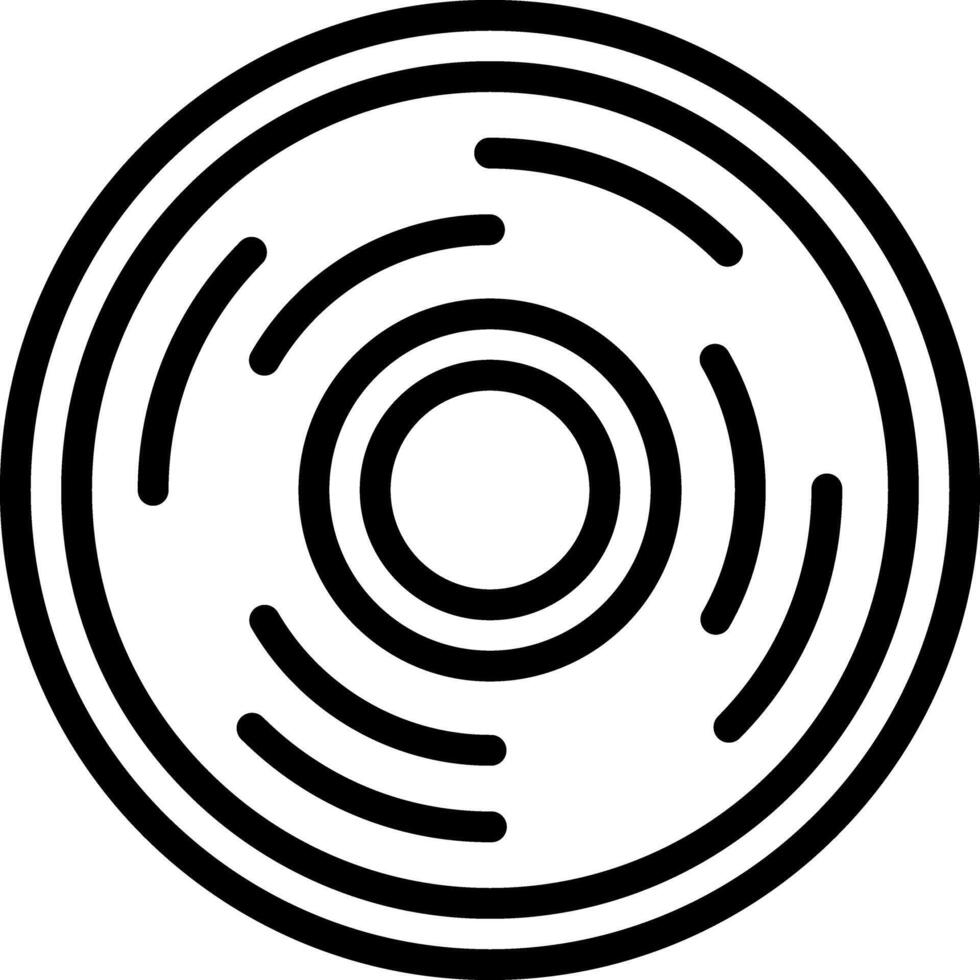Black line icon for disc vector