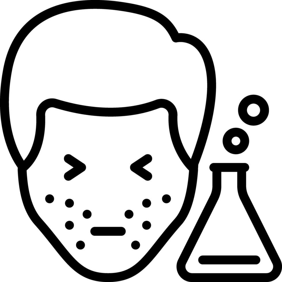 Black line icon for chemical allergy vector