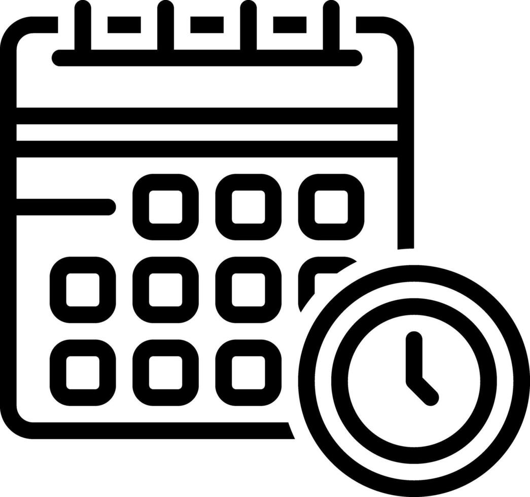 Black line icon for schedule vector
