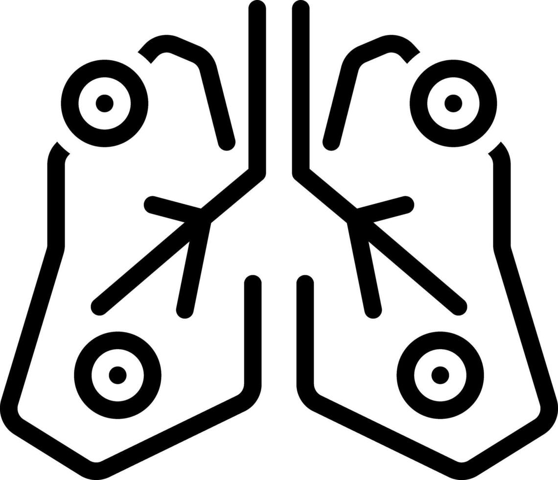 Black line icon for asthma vector
