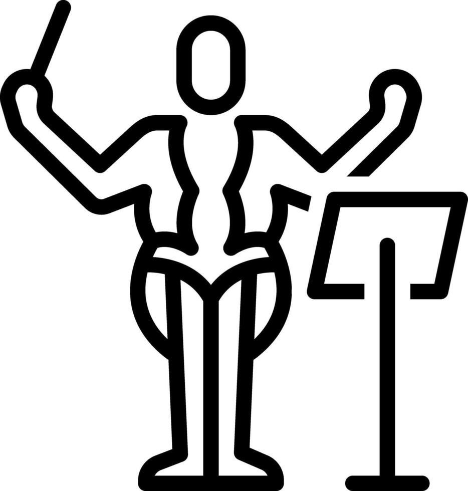 Black line icon for orchestra conductorr vector