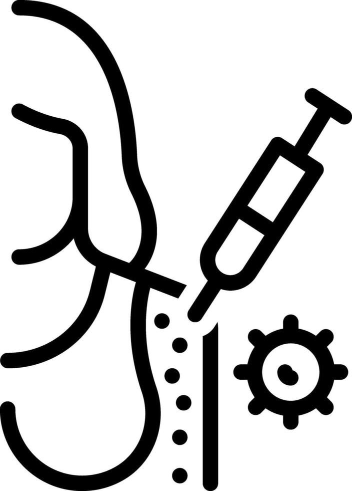 Black line icon for vaccine allergy vector