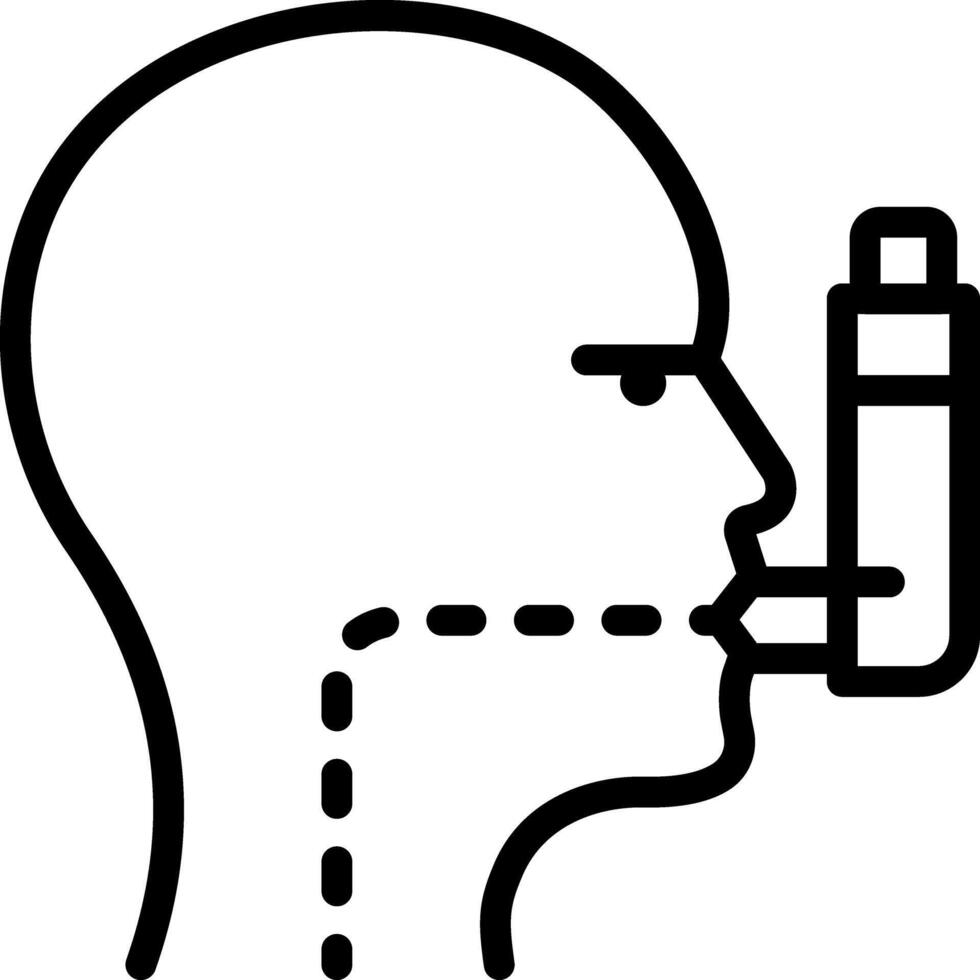 Black line icon for asthma vector
