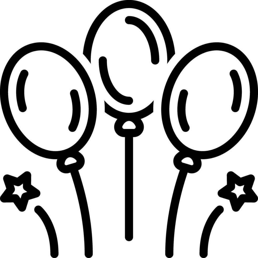 Black line icon for balloons vector