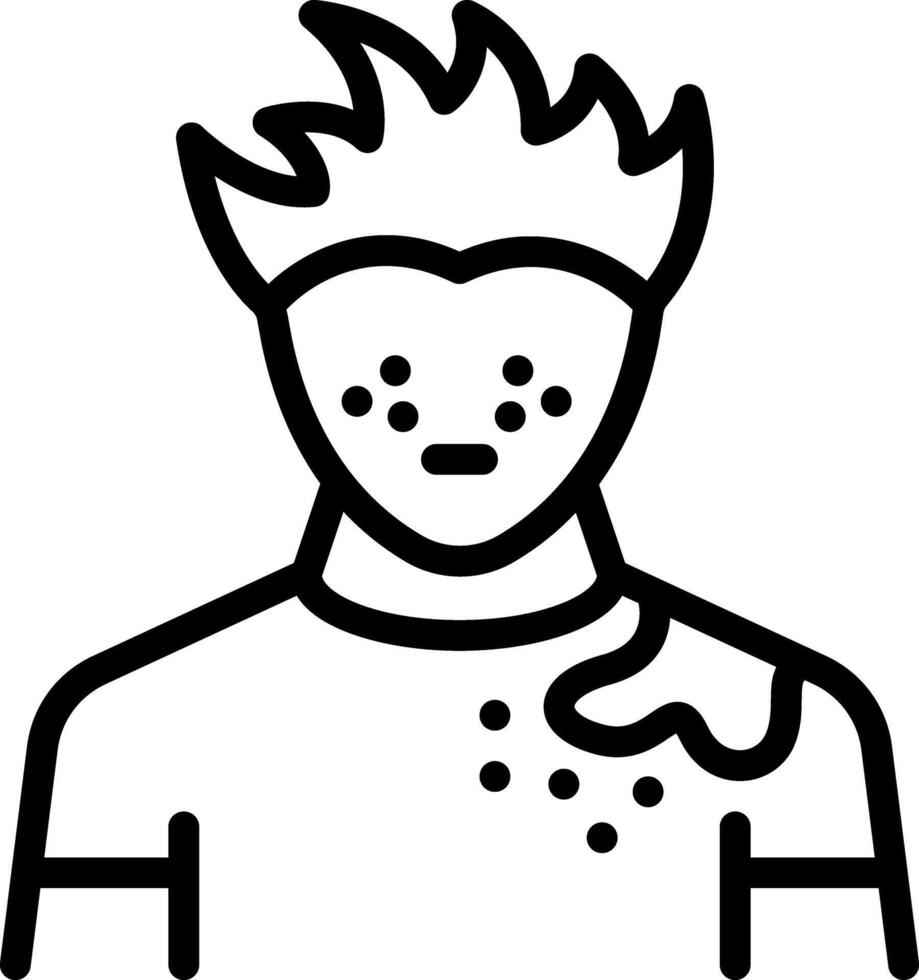 Black line icon for dermatitis vector