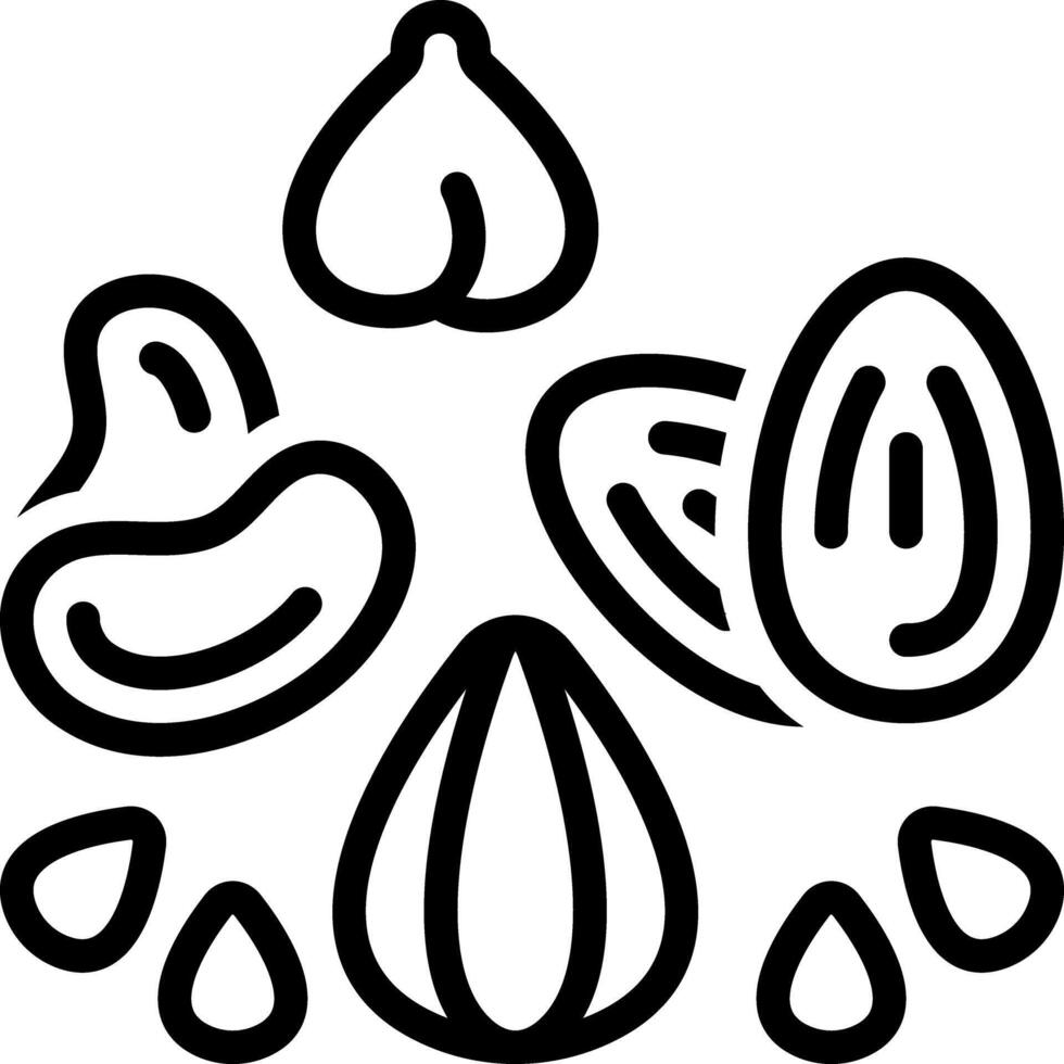 Black line icon for nuts vector