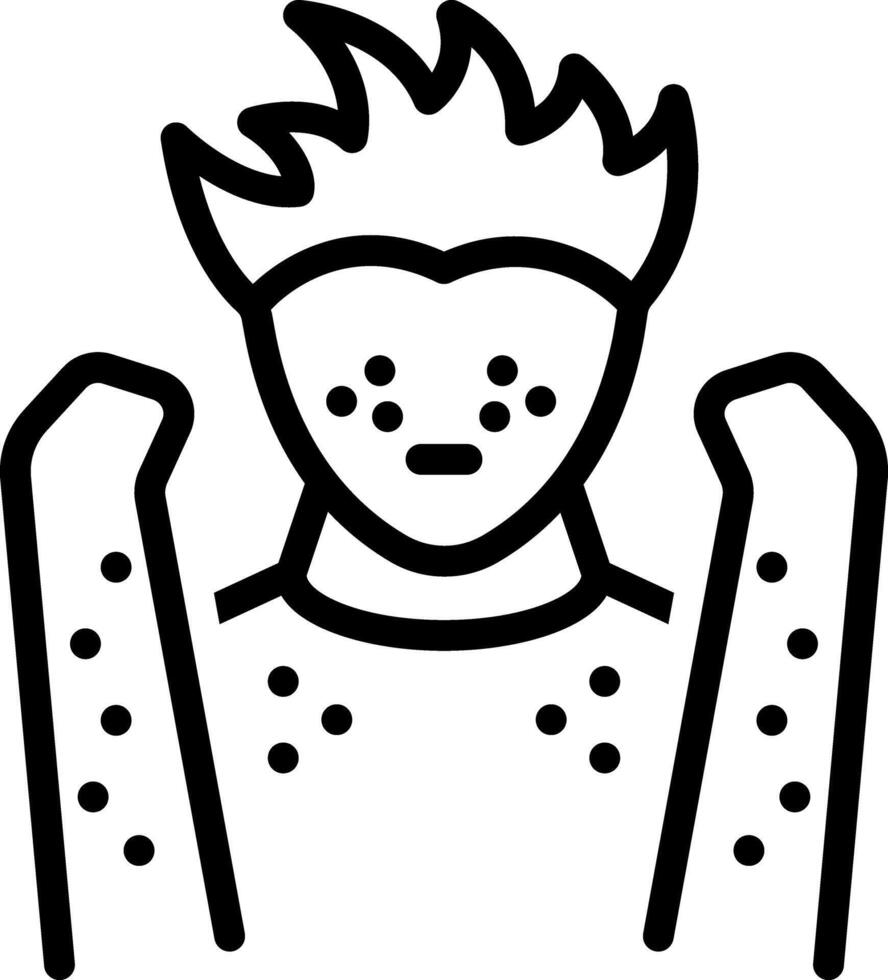 Black line icon for skin rash vector