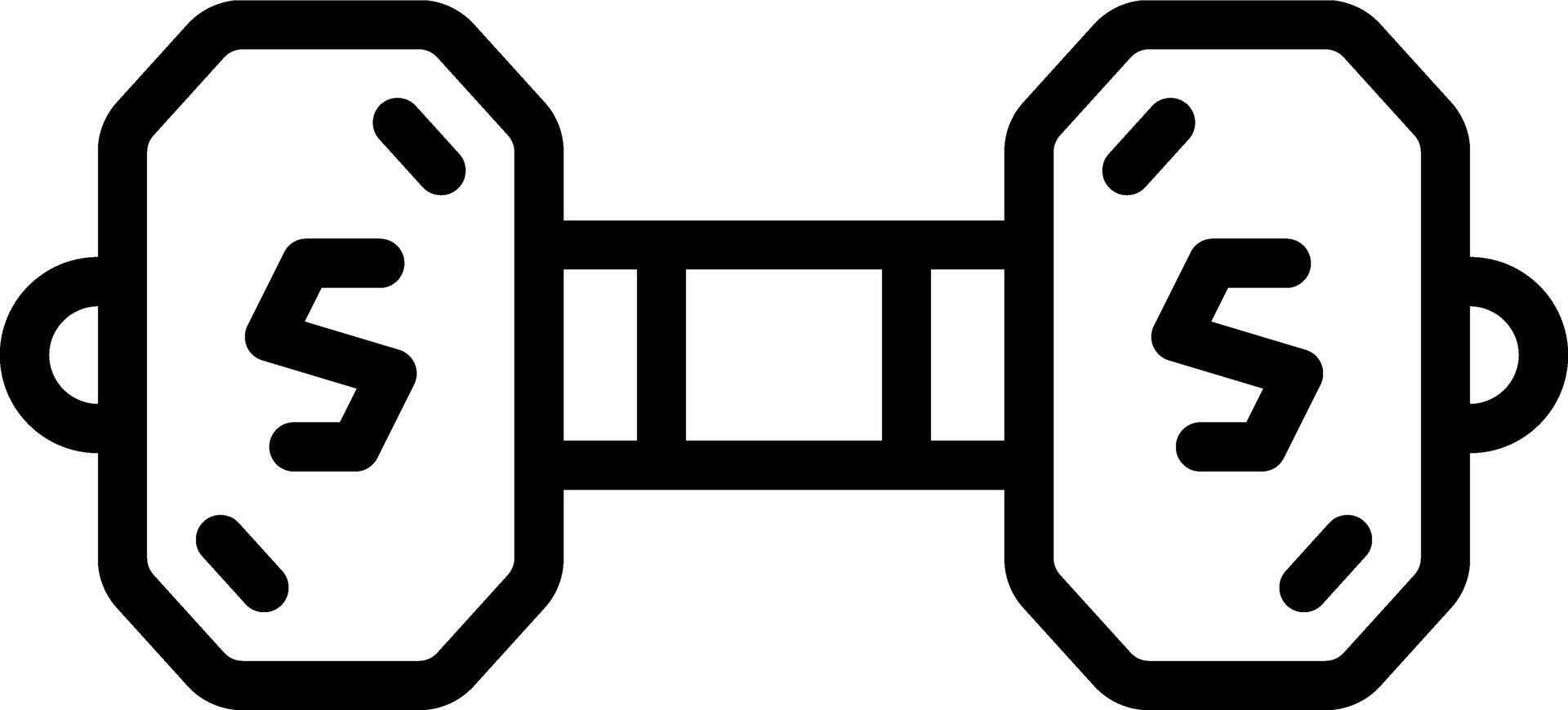 Black line icon for dumb bell vector