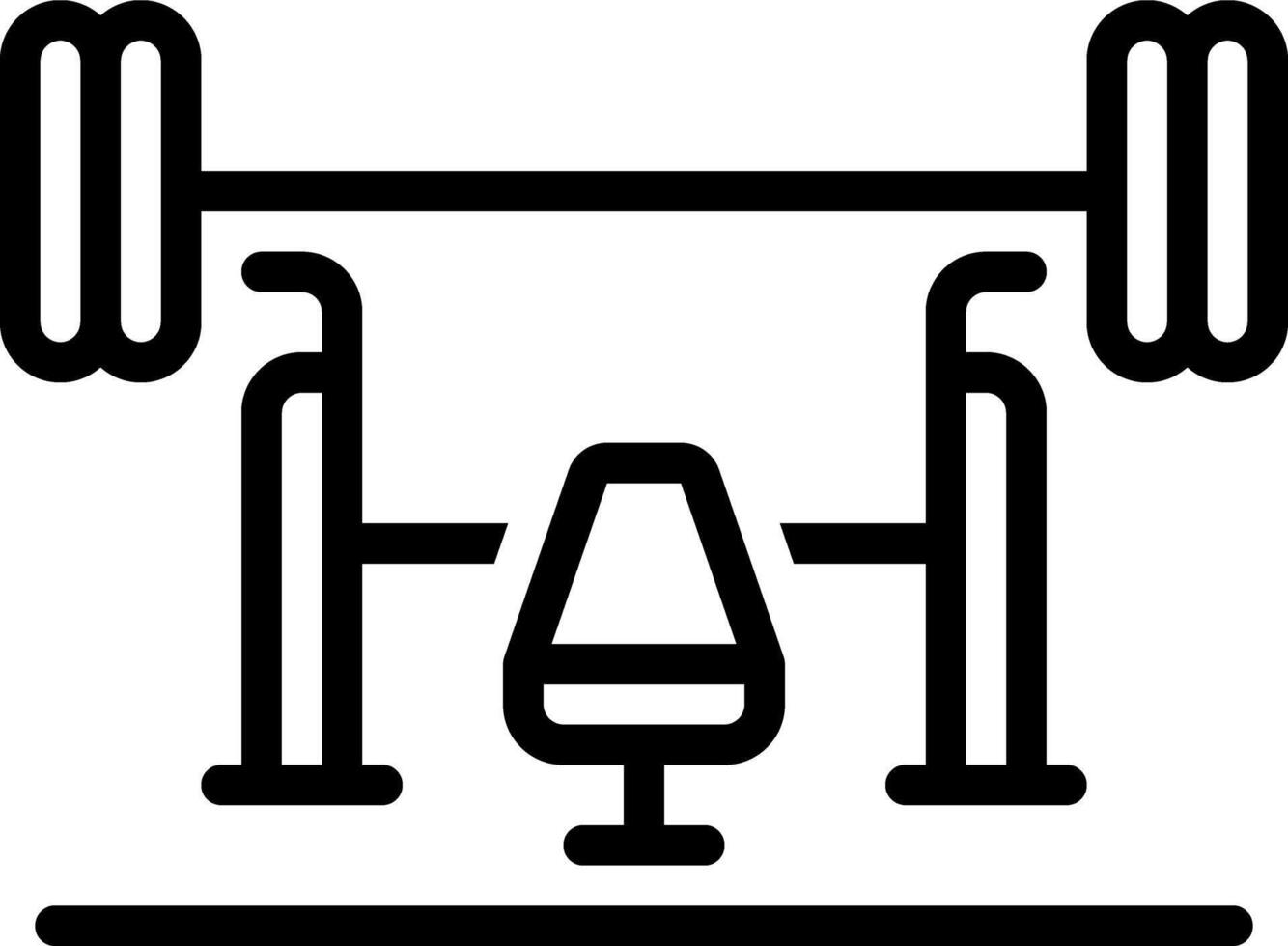Black line icon for bench vector